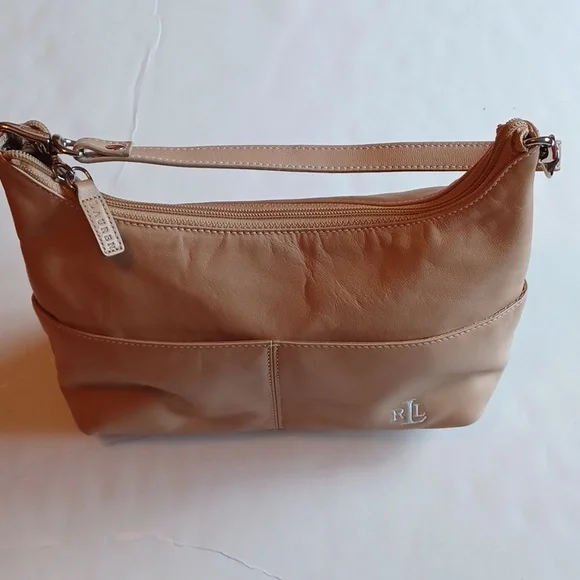 Ralph Lauren small/medium light tan leather sachel bag - Picture 2 of 12